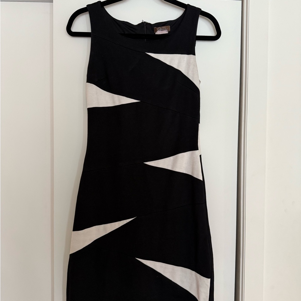 Black and White Sleeveless Dress